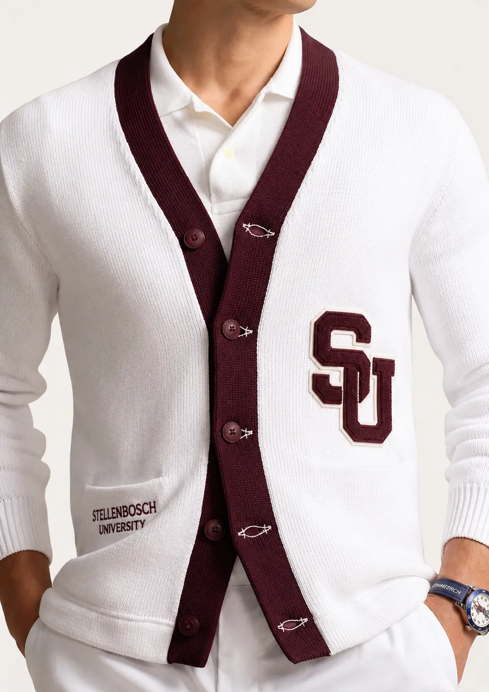 SU Varsity Cardigan, Ivory